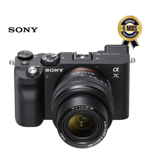 Appareil Photo A Objectif Interchangeable Sony Alpha 7C sans Miroir Objectif Zoom Sony Fe 28 60 Mm F4 5 6 Plein Format 24 2 MP Video 4K - Garantie 6 mois