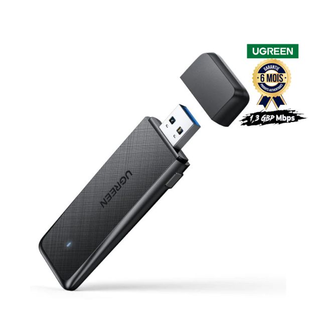 Adaptateur WiFi USB UGREEN Ac1300 pour Ordinateur et Pc Débit 1 3 Gbps - Garantie 6 mois