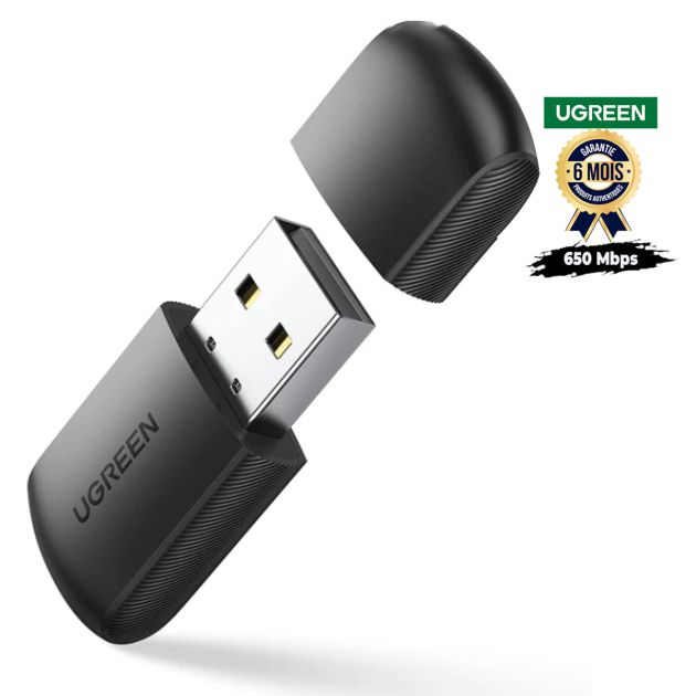 Adaptateur WiFi USB UGREEN Ac650 pour Ordinateur Débit 650 Mbps - Garantie 6 mois