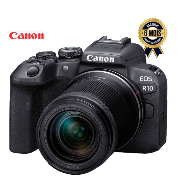 Appareil Photo Hybride Canon Eos R10 sans Miroir Aps C 24 2 MP Video 4K 30P Af Cmos Dual Pixel Ii Écran LCD Tactile Orientable 3 Viseur OLED Objectif Stabilise Rf S 18 45 Mm F 4 5 6 3 Is Stm - Garanti