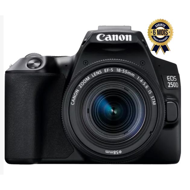 Appareil Photo Canon Eos 250D Objectif Efs 18 55Mm Reflex Numérique 24 1 MP Écran Tactile Orientable 3 Viseur Optique Video Ultra Hd Wi Fi Bt - Garantie 6 mois