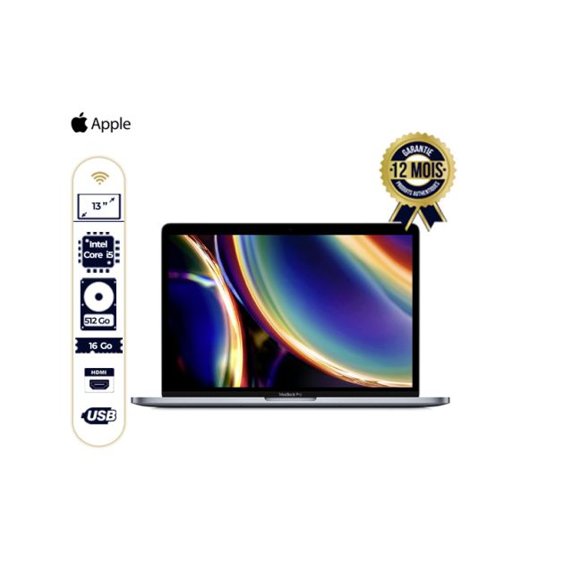 2020 Apple MacBook Pro 13 512 Go 16Go RAM Intel Core i5 Mac Os - Garantie 12 mois