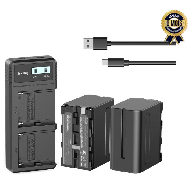 Batteries de Remplacement et Chargeur Rapide USB Smallrig Np F970 pour Camescopes Sony Autres Moniteurs Lot de 2 - Garantie 6 mois