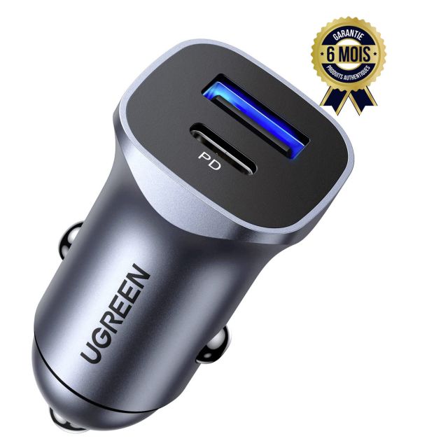 Chargeur de Voiture Rapide UGREEN 24 W Double USB Adaptateur de Prise de Voiture - Garantie 6 mois