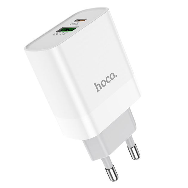 Chargeur Mural Hoco C80A 20 Watts Type C vers Type C Pd20W Qc3 0 Eu avec Cable