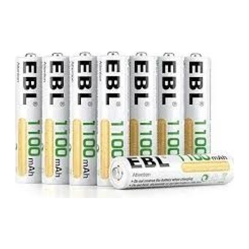 EBL 8PCS Piles Rechargeables AAA 1100mAh 1,2V Ni-MH
Piles[EBL 8PCS]