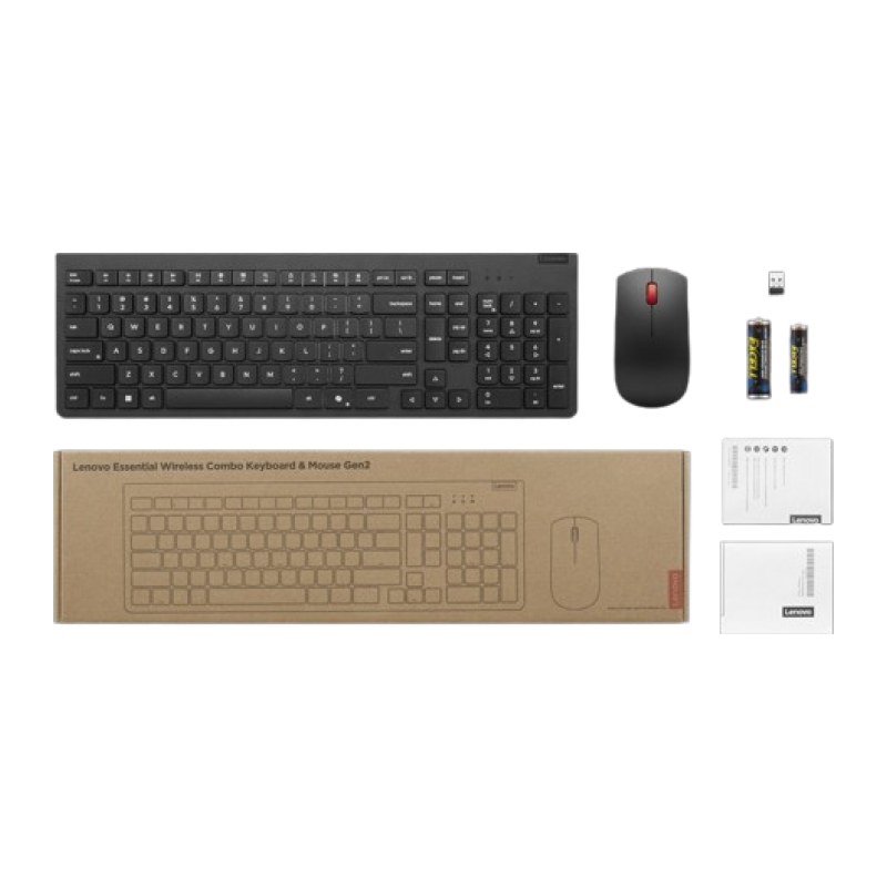 Kit clavier et souris sans fil Lenovo Essential Wireless Combo Gen 2.4 GHz AZERTY