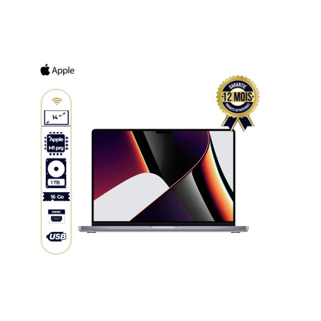 2021 MacBook Pro 14 Pouces Apple M1 Pro 1 To 16 Go RAM - Garantie 12 mois